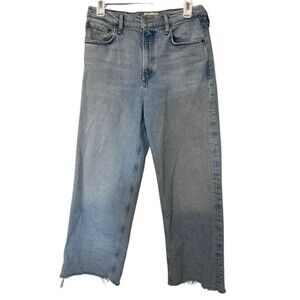 Agolde High Waist Wide Leg Jeans Women's Size 28 Ren Raw Hem Ankle Denim